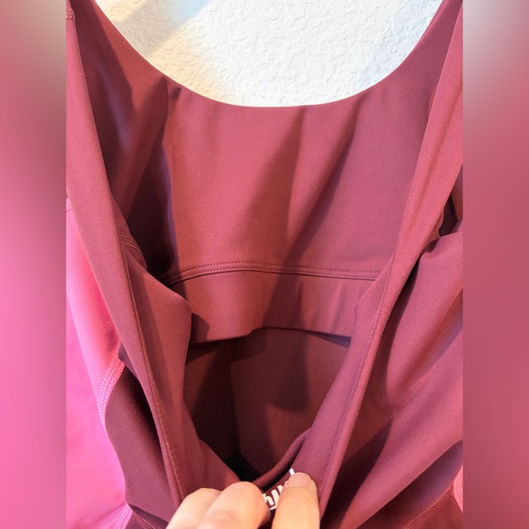 YITTY Women's Burgundy & Pink UltraLuxe Built-In Bra Active Onesie - M - Picture 5 of 7